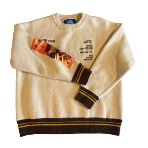 Aelfric Eden Mens Art Print Sleeve Knit Crewneck Sweater Size M